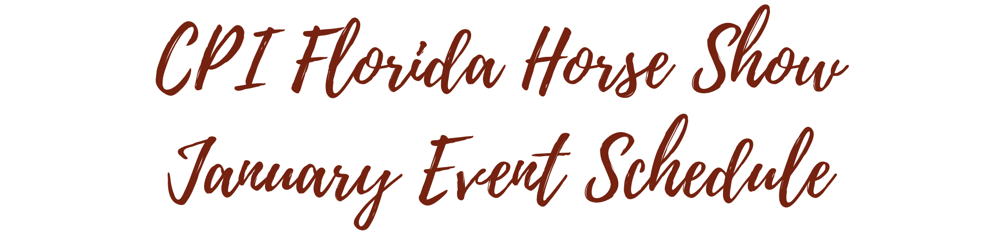 CPI Florida Event Schedule - Jan